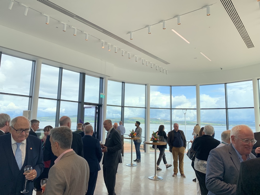 MGAC at Greenock Ocean Terminal: Guests enjoy the view from Greenock Ocean Terminal's gallery, dedicated to George Wyllie.